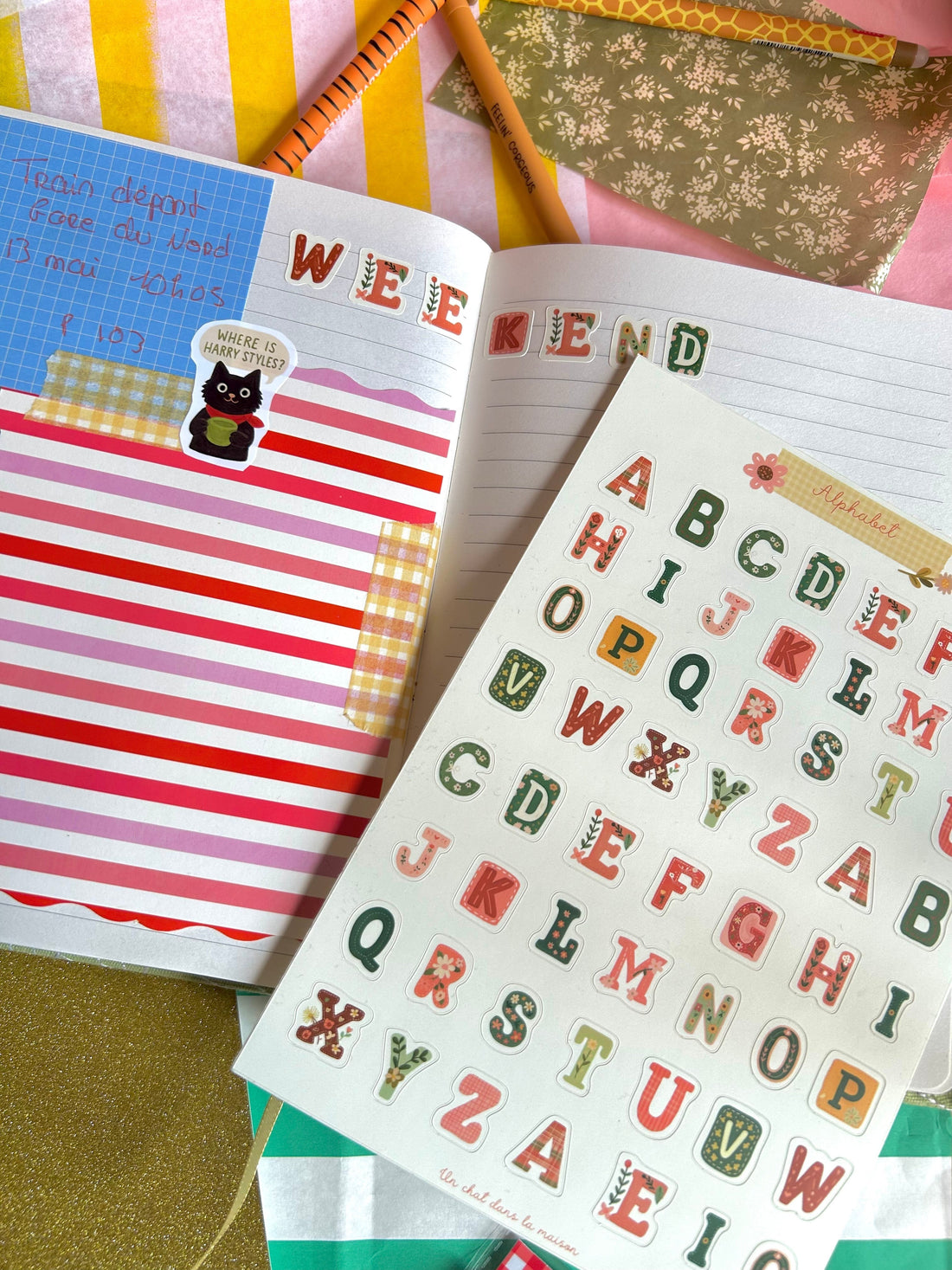 Et si on se mettait au journaling ? Idées douces avec des stickers chats