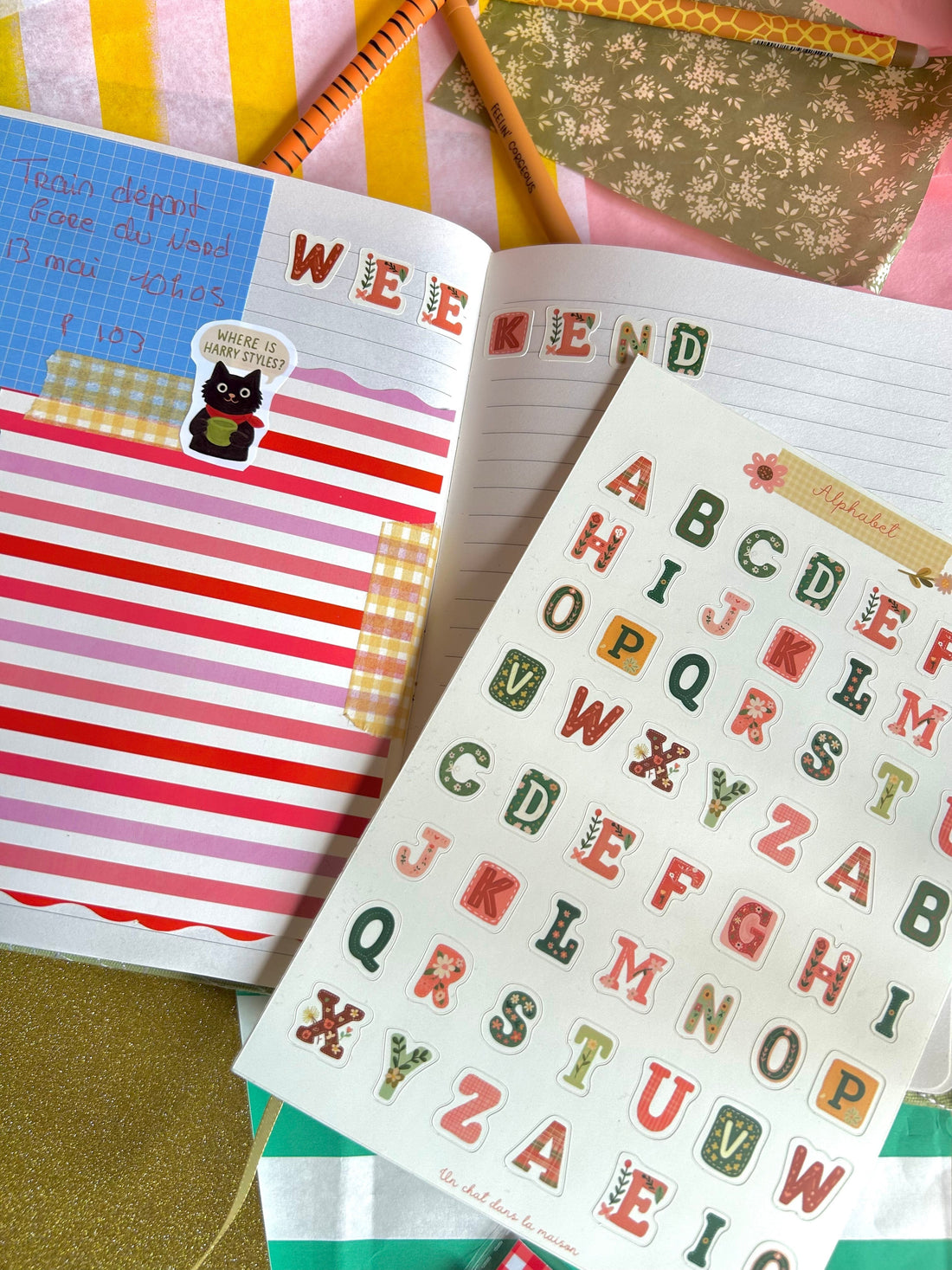 Et si on se mettait au journaling ? Idées douces avec des stickers chats