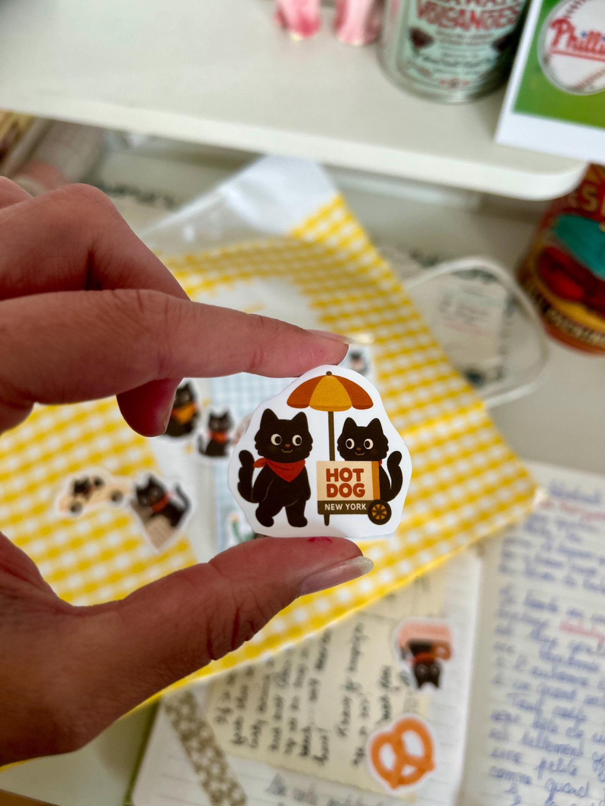 Stickers journaling  "Le chat noir à New-York" - stickers Chat Noir & New-York – Pack de 12 Stickers vinyle
