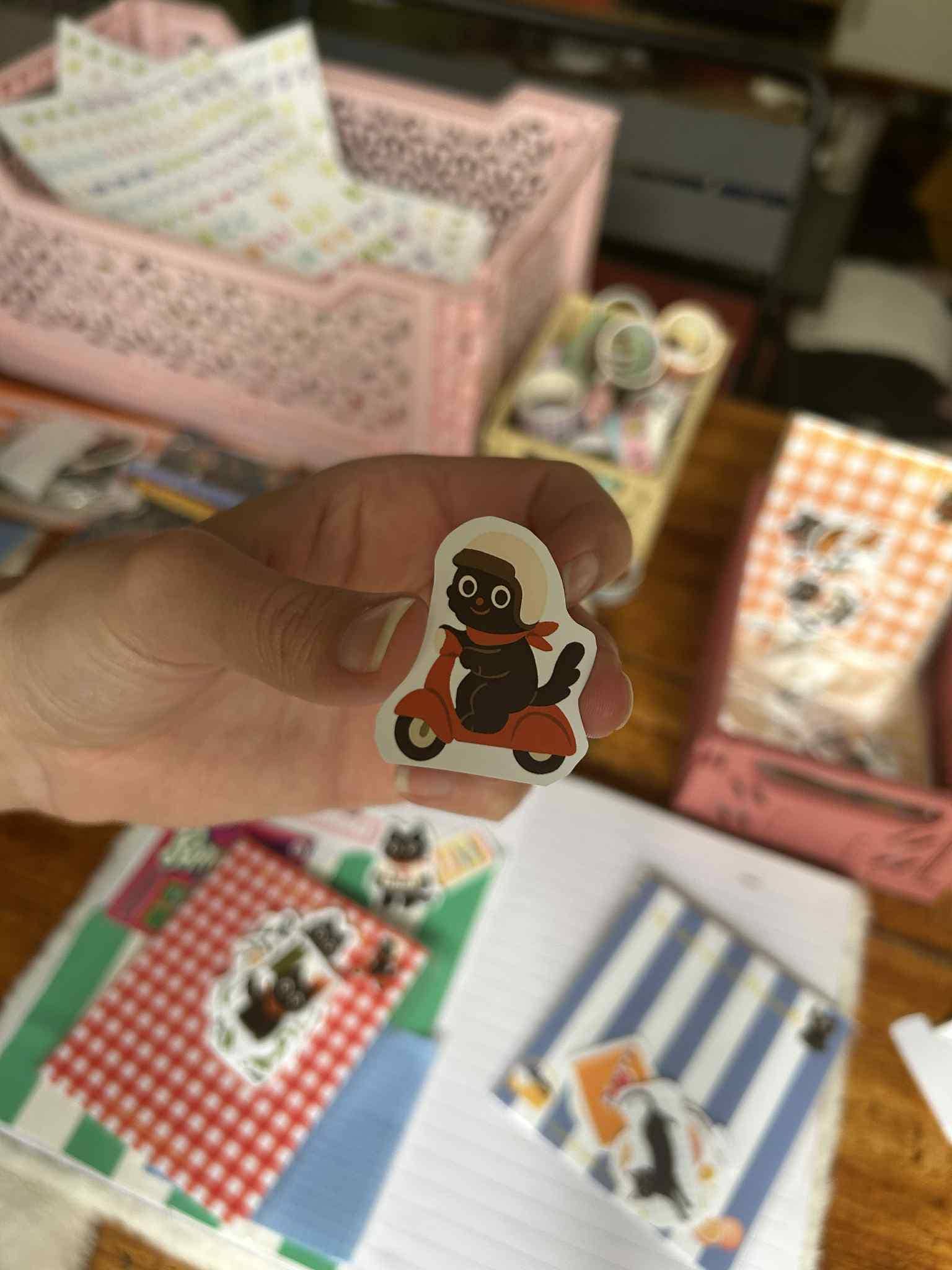 Stickers journaling  "Un chat noir en Italie" - stickers Chat Noir en Italie – Pack de 14 Stickers vinyle - scrapbooking - junk journal