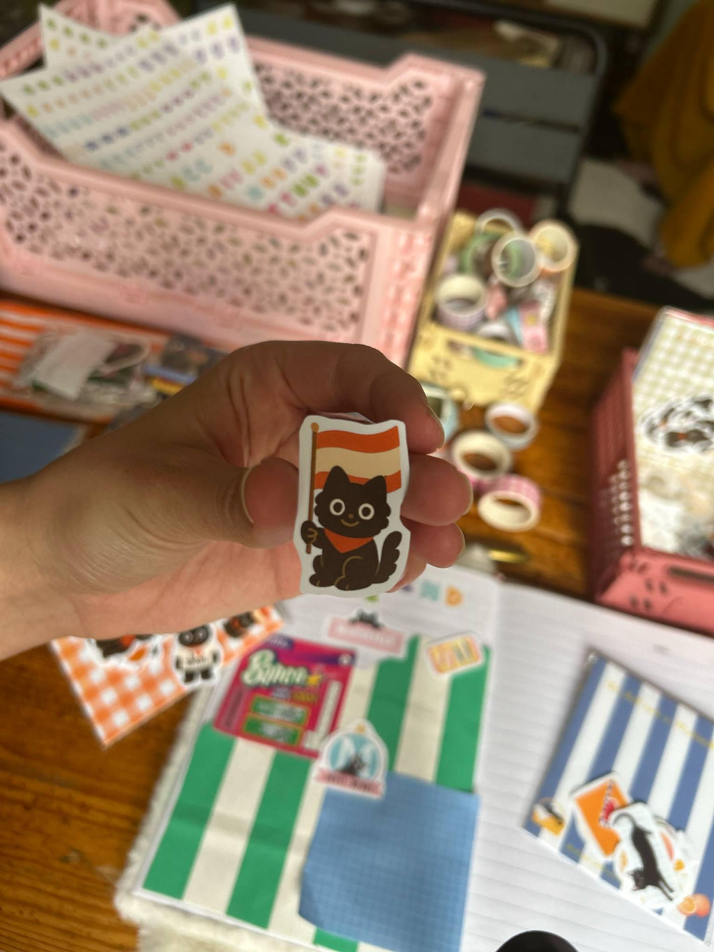 Stickers journaling  "Un chat noir en Espagne" - stickers Chat Noir en Espagne – Pack de 10 Stickers vinyle