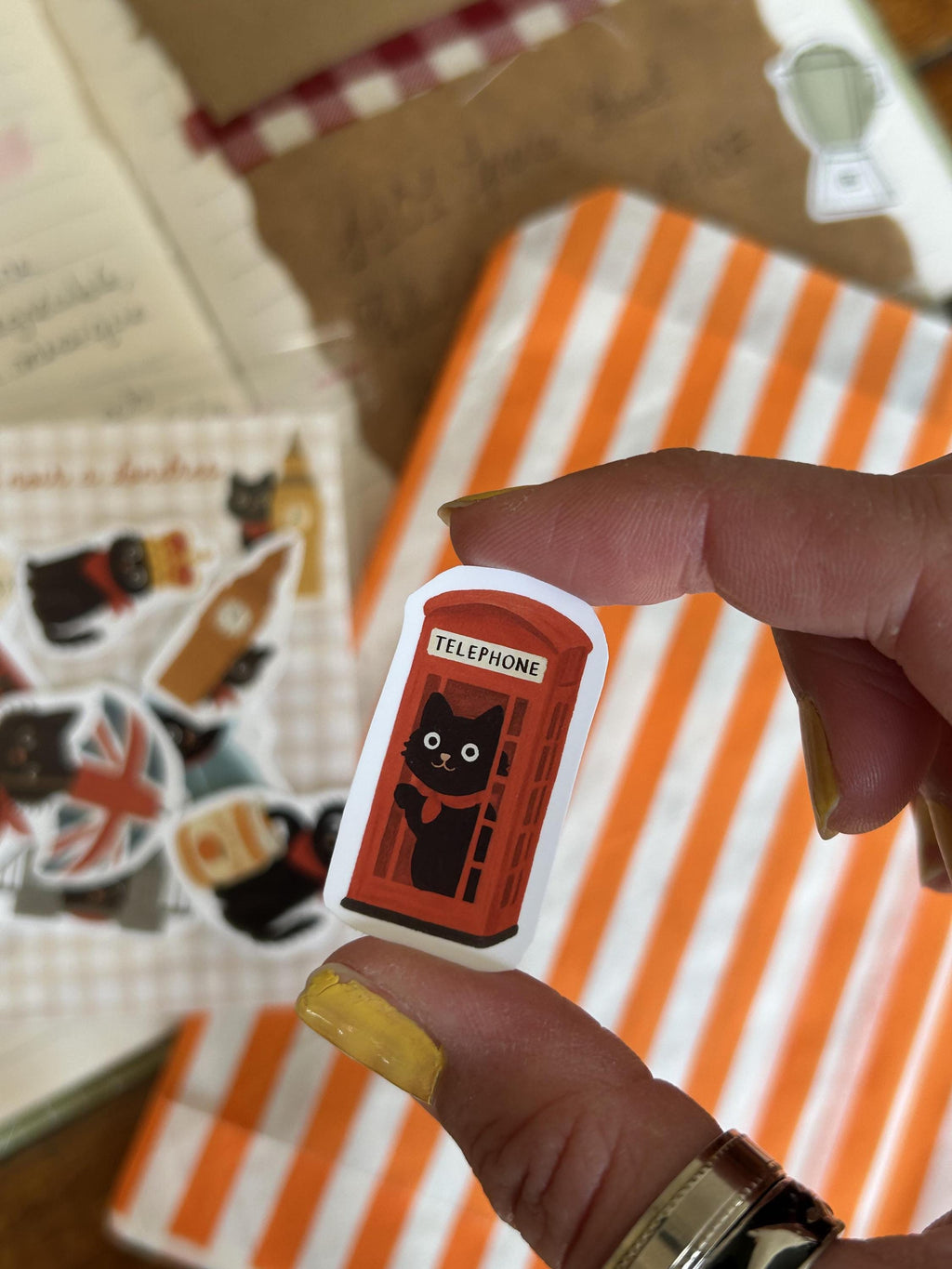 Stickers journaling  "Le chat noir à Londres" - stickers Chat Noir & Londres – Pack de 10 Stickers vinyle