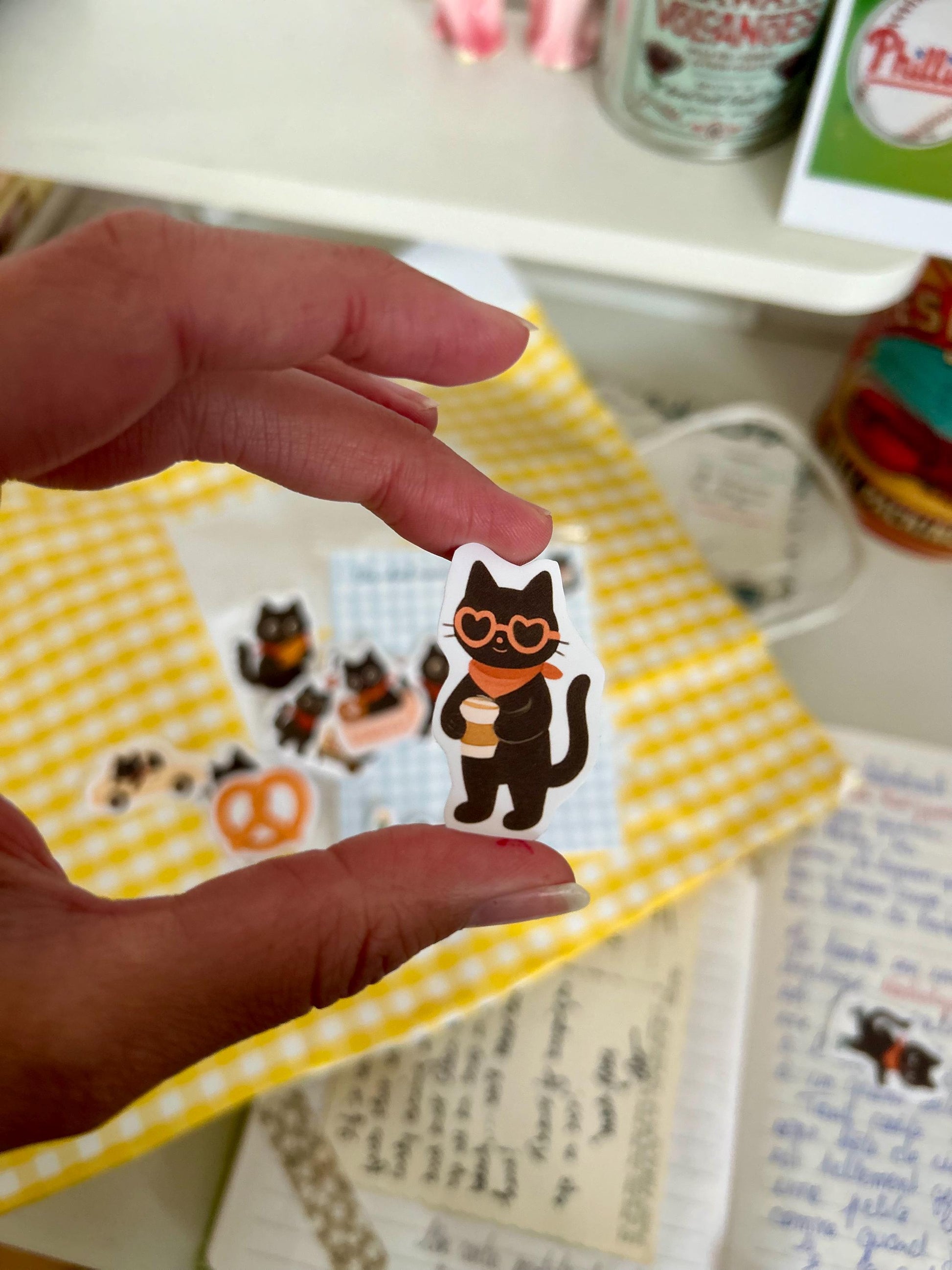 Stickers journaling  "Le chat noir à New-York" - stickers Chat Noir & New-York – Pack de 12 Stickers vinyle