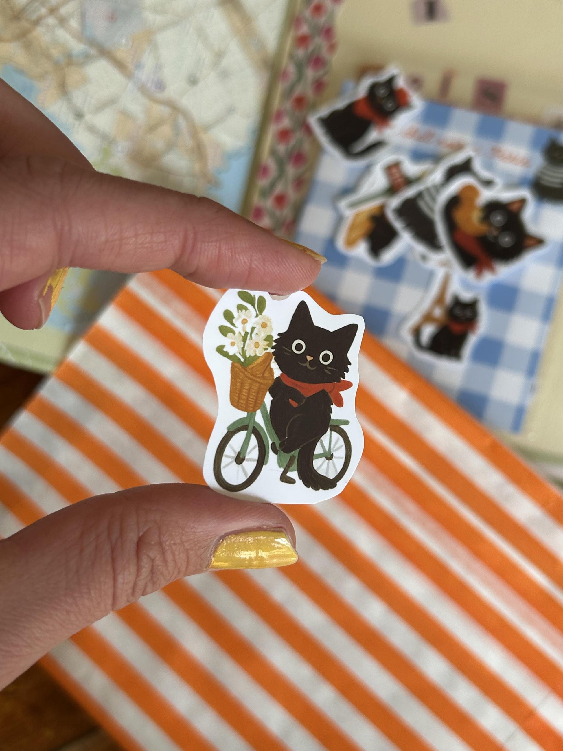 Stickers journaling  "Le chat noir à Paris" - stickers Chat Noir & Paris – Pack de 10 Stickers vinyle