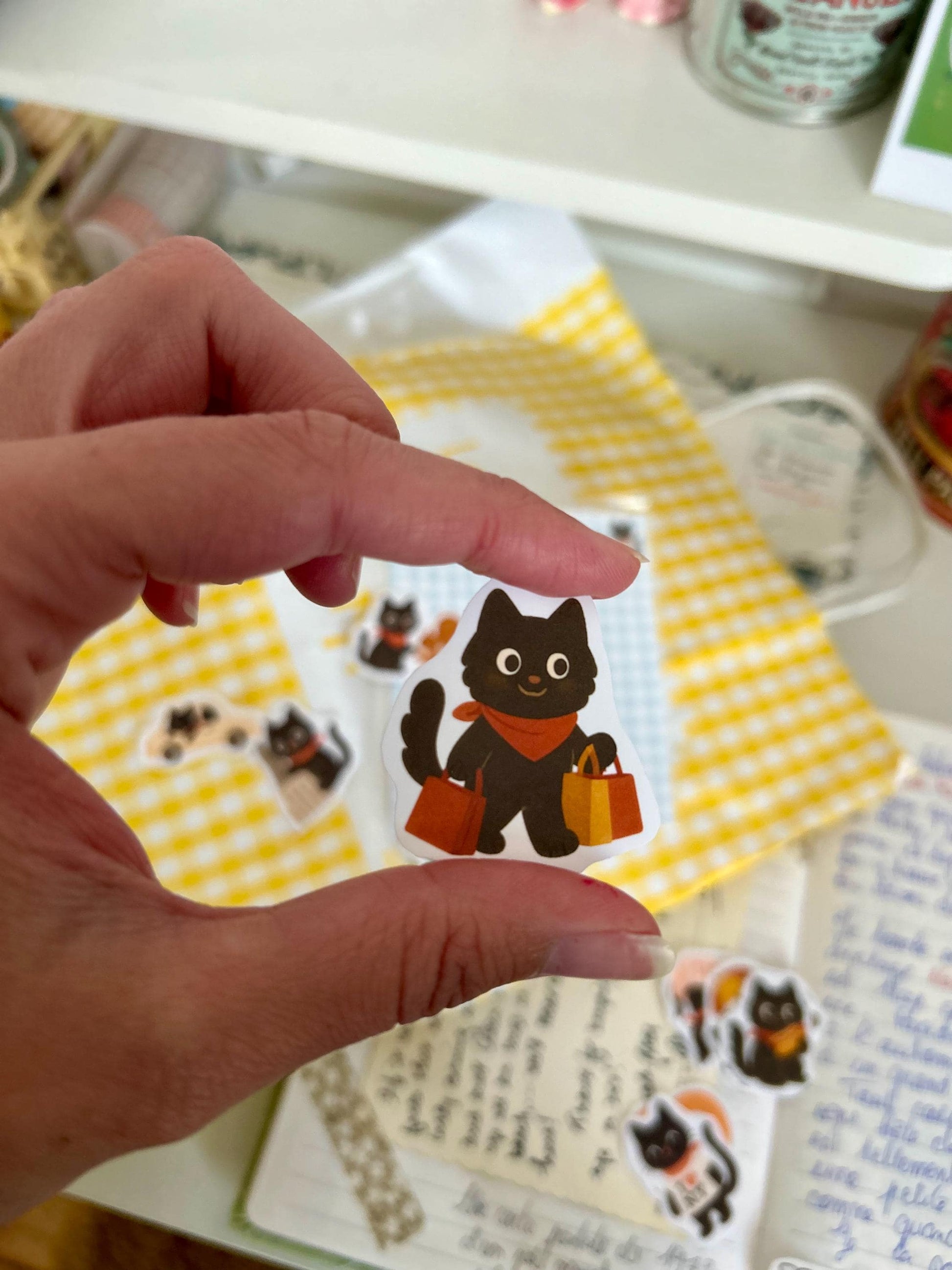 Stickers journaling  "Le chat noir à New-York" - stickers Chat Noir & New-York – Pack de 12 Stickers vinyle