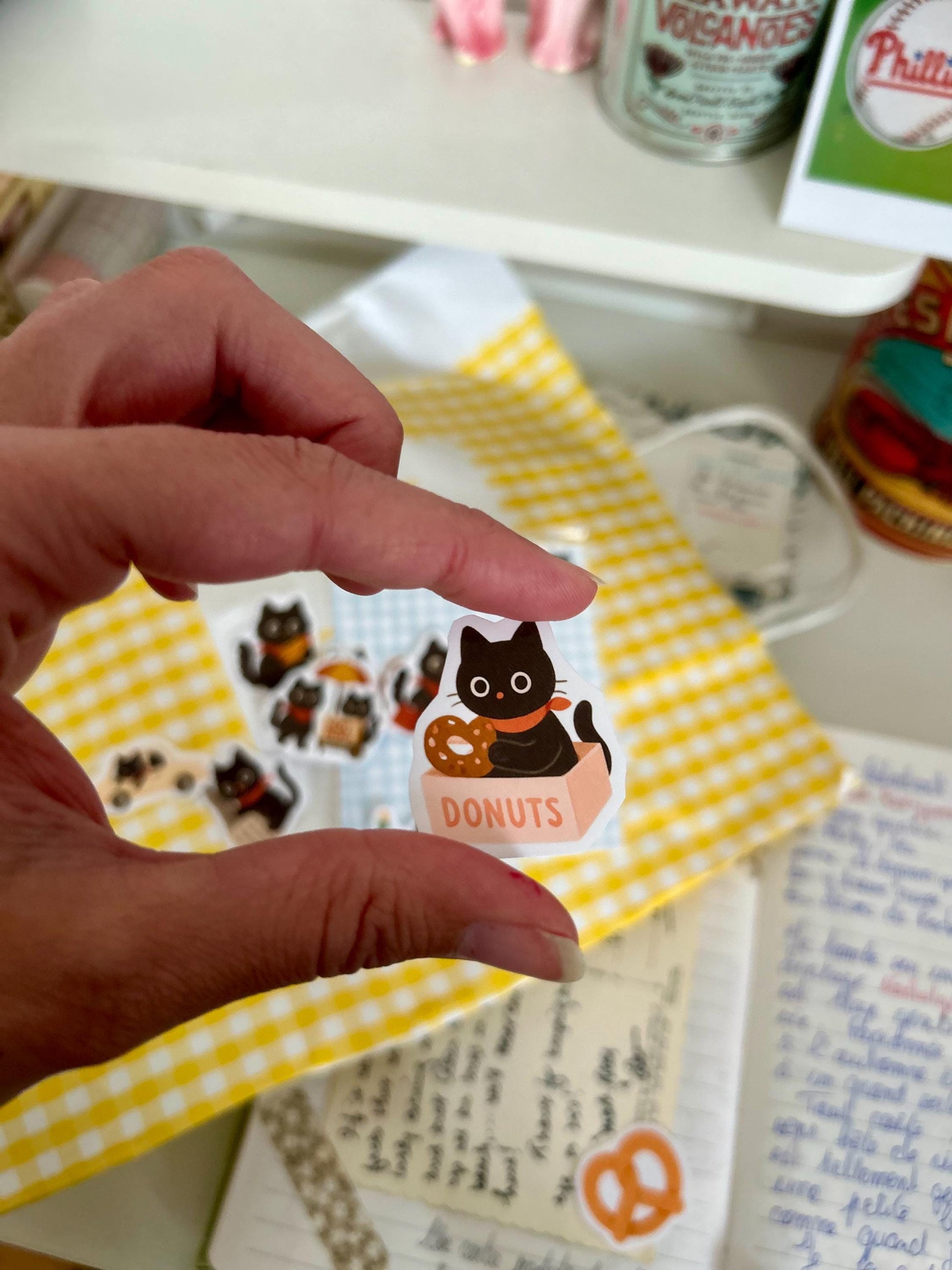 Stickers journaling  "Le chat noir à New-York" - stickers Chat Noir & New-York – Pack de 12 Stickers vinyle
