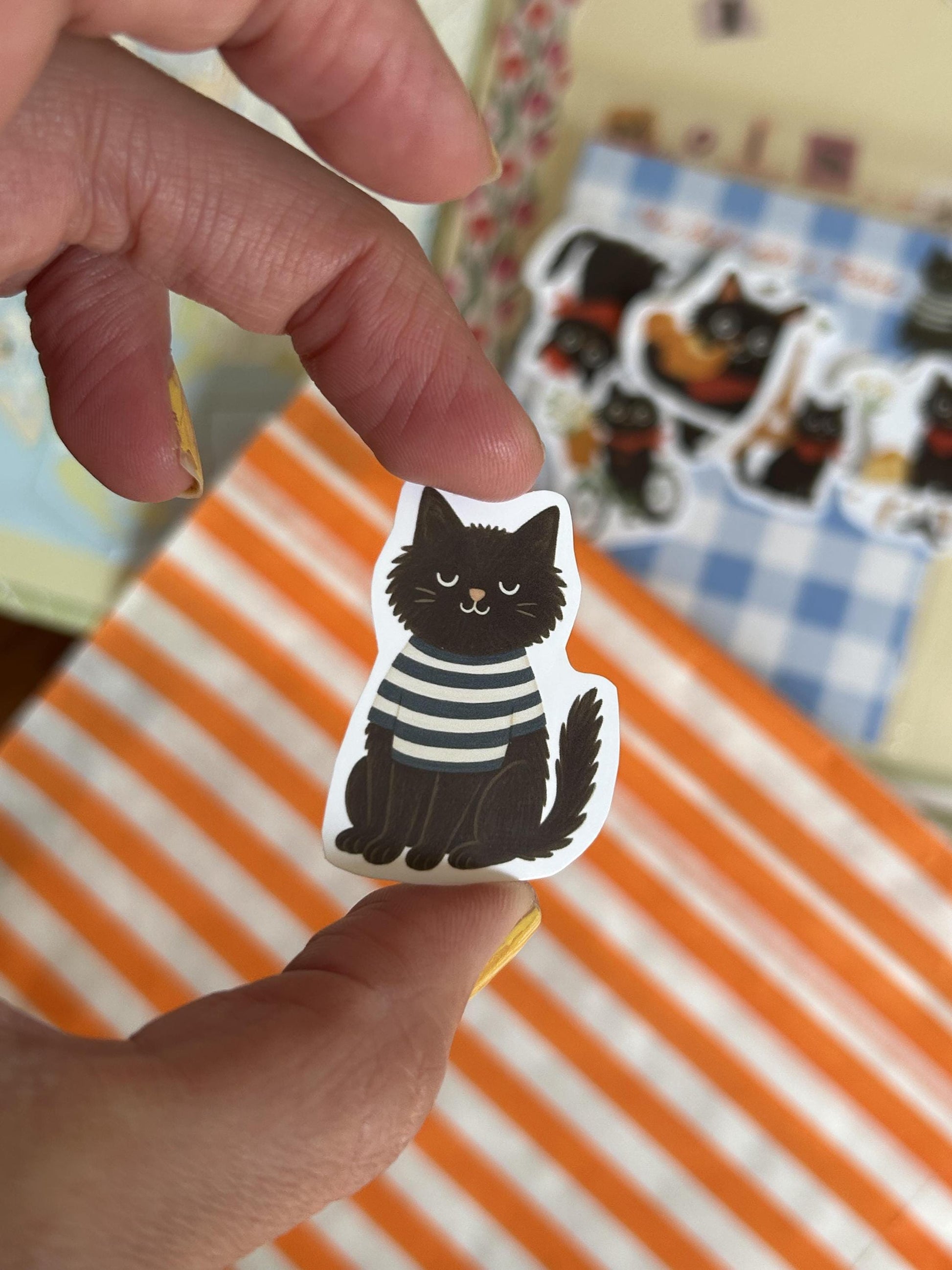 Stickers journaling  "Le chat noir à Paris" - stickers Chat Noir & Paris – Pack de 10 Stickers vinyle