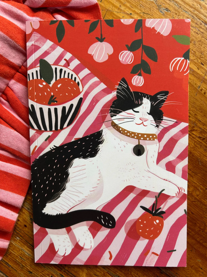 Carnet de notes chat noir et blanc poétique – carnet A5 80 pages lignées – papeterie – cadeau mignon et cosy - idée cadeau