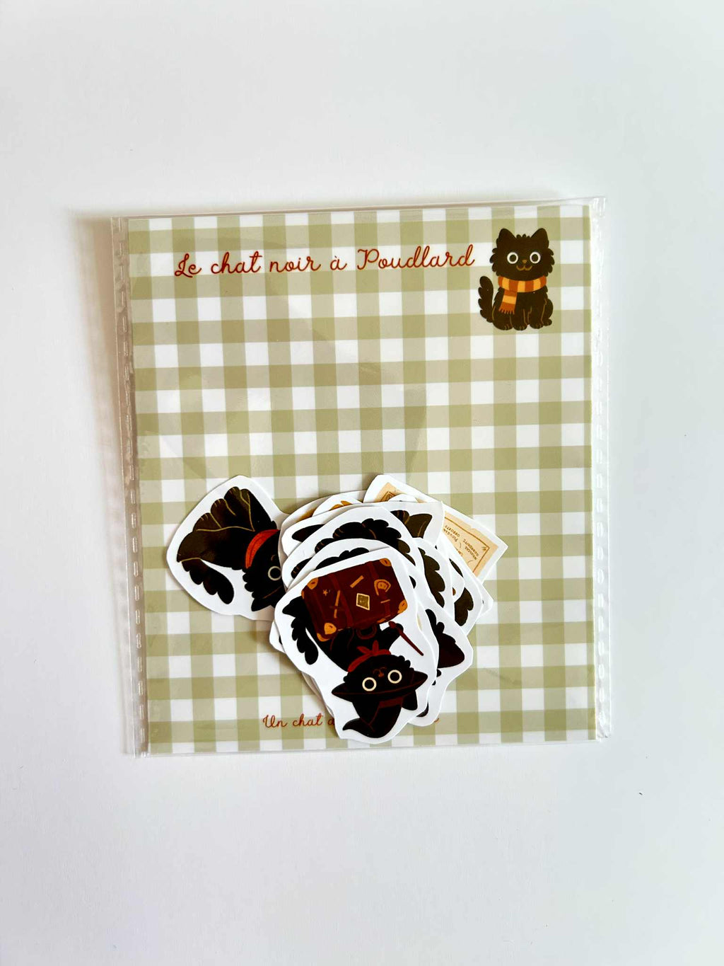 Journaling Stickers "A Black Cat at Hogwarts" – Black Cat Harry Potter Stickers – Set of 12 Vinyl Stickers