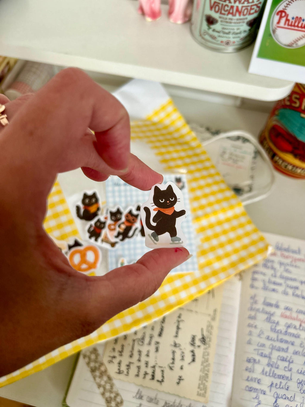 Stickers journaling  "Le chat noir à New-York" - stickers Chat Noir & New-York – Pack de 12 Stickers vinyle