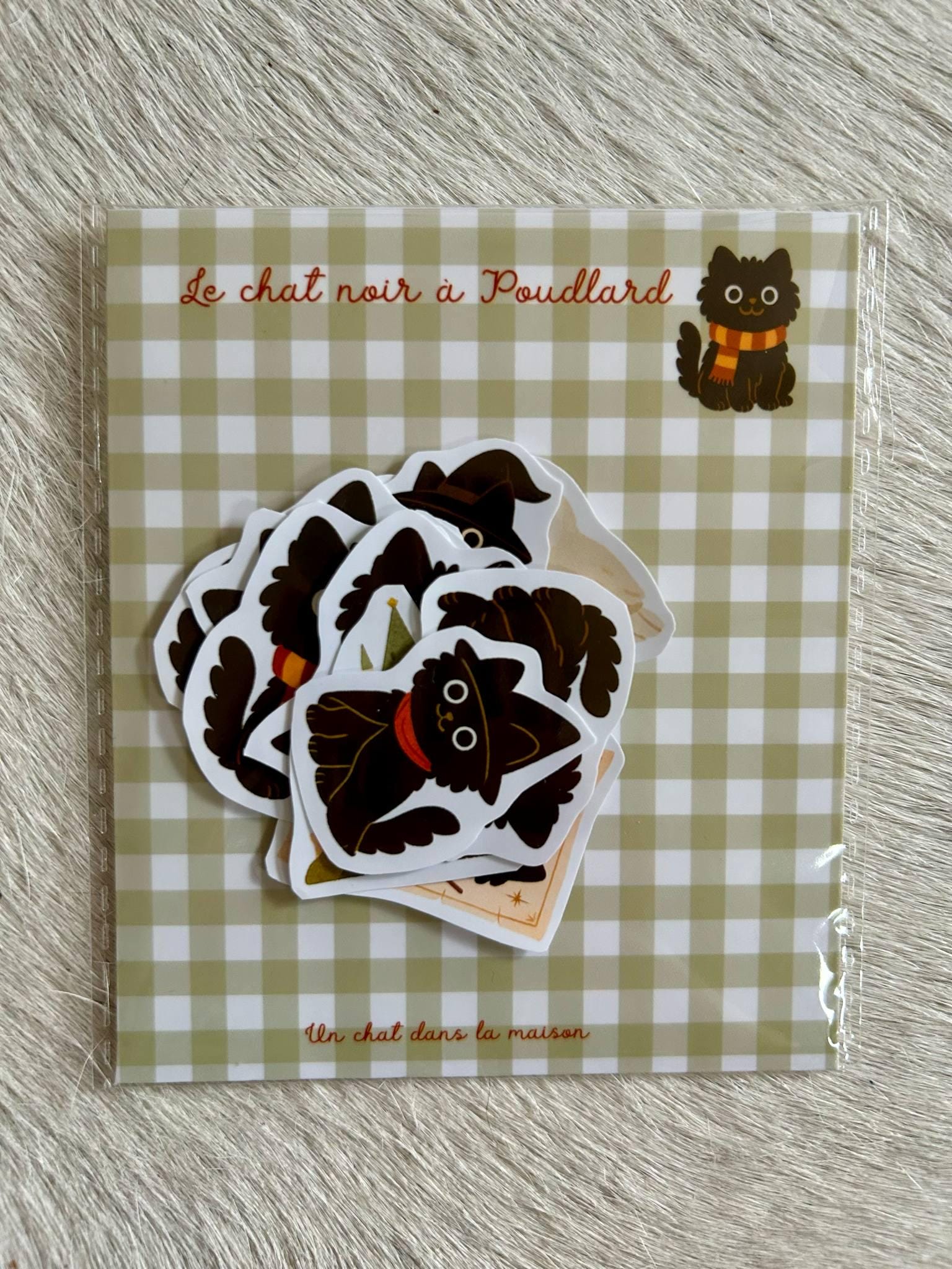 Journaling Stickers "A Black Cat at Hogwarts" – Black Cat Harry Potter Stickers – Set of 12 Vinyl Stickers