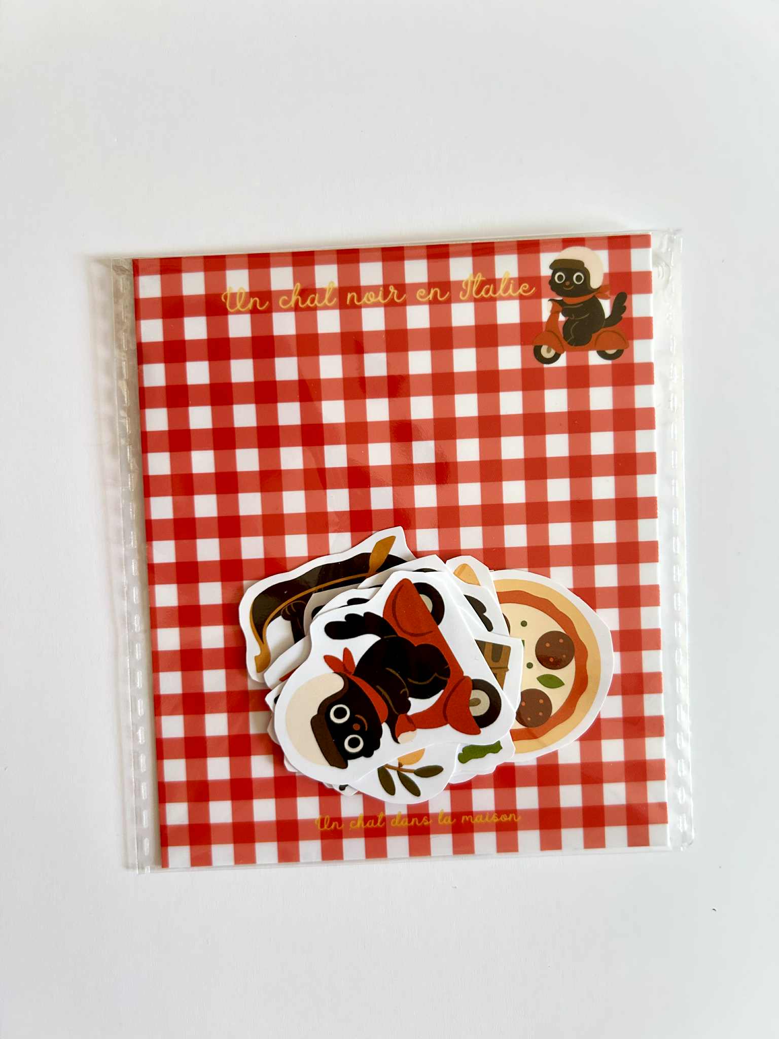 Stickers journaling  "Un chat noir en Italie" - stickers Chat Noir en Italie – Pack de 14 Stickers vinyle - scrapbooking - junk journal