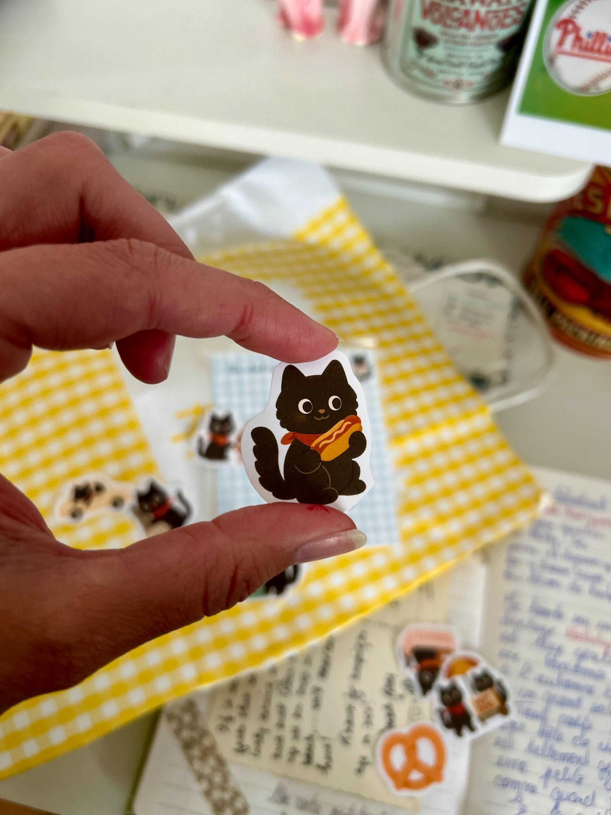 Stickers journaling  "Le chat noir à New-York" - stickers Chat Noir & New-York – Pack de 12 Stickers vinyle